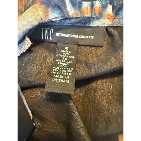 Boho whimsi Off The Shoulder Blouse Top M Metallic Long Sleeve tie dye Y2K fairy - Picture 4 of 5